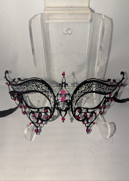 Metal Butterfly with Pink Rhinestones image 0